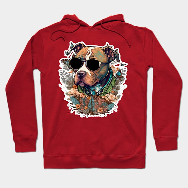 A Cool Pitbull illustration Hoodie by Zoo state of mind
